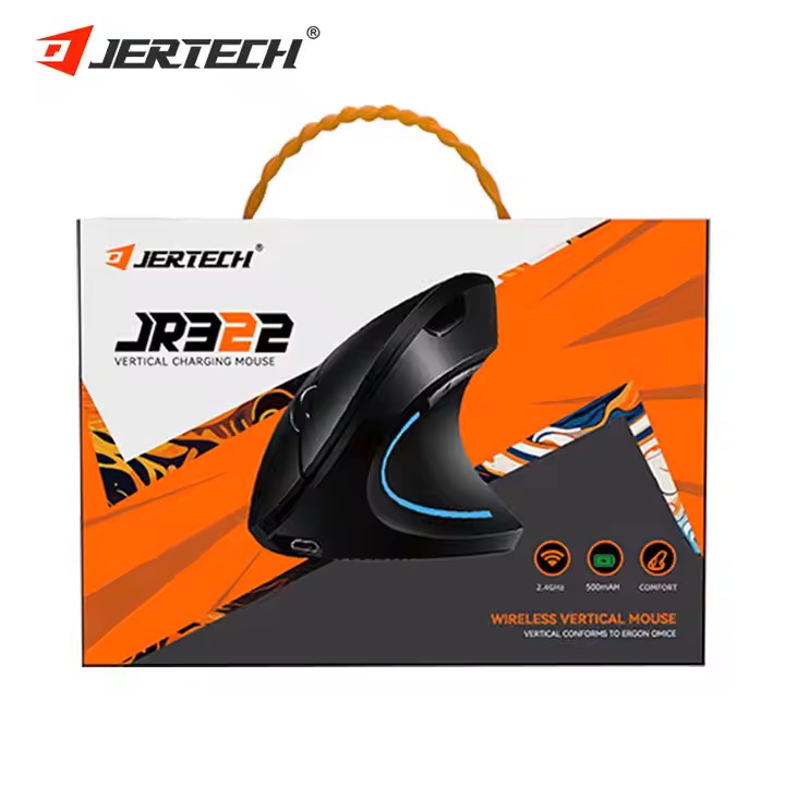 Mouse Ergonómico Inalambrico Recargable Jertech JR322 - Imagen 4