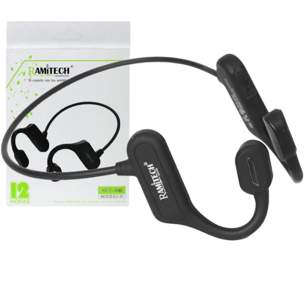 Audifonos De Conduccion Osea Con Bluetooth 12 Horas Negro RAM-W81