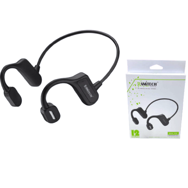 Audifonos De Conduccion Osea Con Bluetooth 12 Horas Negro RAM-W81 - Imagen 2